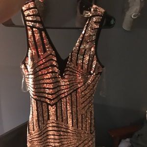 Gold and black dress